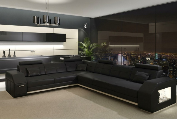 Skórzana sofa Kanapa Zestaw sofowy 3+2+1 miejsce do siedzenia Ustawić Design Nowoczesna Sofa