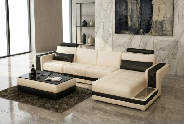 Skórzana sofa kanapa Żywy krajobraz Narożnikowa kanapa Ustawić Design Modern