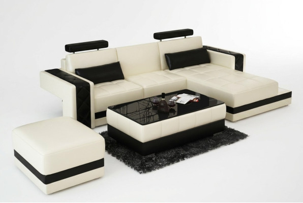 Skórzana sofa kanapa Żywy krajobraz Narożnikowa kanapa Narożnik wystrój Ustaw Design Modern
