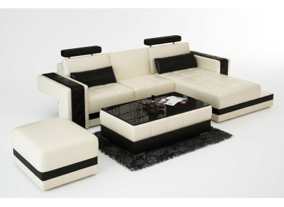 Skórzana sofa kanapa Żywy krajobraz Narożnikowa kanapa Narożnik wystrój Ustaw Design Modern
