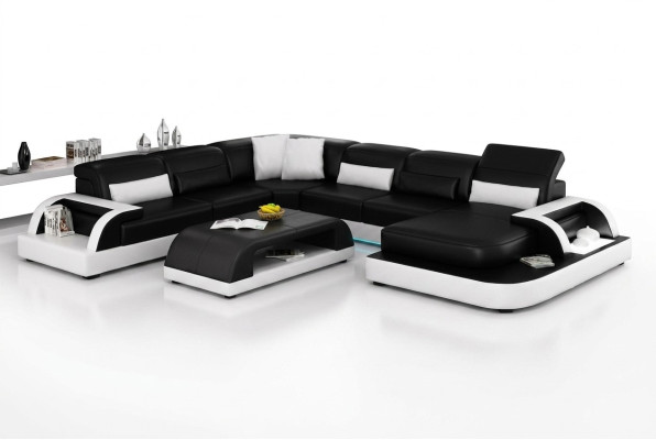Skórzana sofa kanapa Żywy krajobraz Narożnikowa kanapa Narożnik Ustaw Design Modern New Sofa L6012