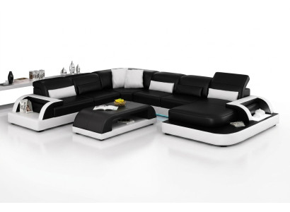 Skórzana sofa kanapa Żywy krajobraz Narożnikowa kanapa Narożnik Ustaw Design Modern New Sofa L6012