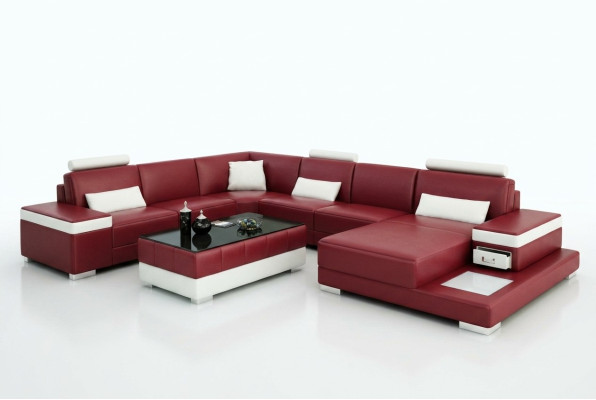 Skórzana sofa kanapa Żywy krajobraz Narożnikowa kanapa Narożnik Ustaw Design Modern New Sofa L6013