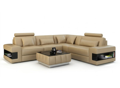 Skórzana Sofa Kanapa Nowoczesny Żywy krajobraz Narożnikowa kanapa Narożnik Decor Ustawić Design