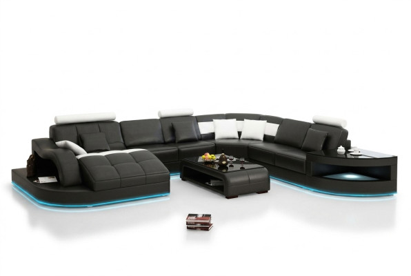 Skórzana sofa kanapa Żywy krajobraz Narożnikowa kanapa Narożnik Ustaw Design Modern New Sofa