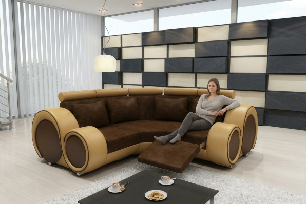 Narożnikowa kanapa Sofa Kanapa Podkładka Żywy krajobraz Włókienniczy Narożnik Sofy Ustawić Materiał BER-X