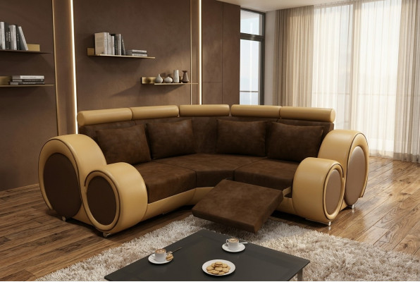 Narożnikowa kanapa Sofa Kanapa Podkładka Żywy krajobraz Włókienniczy Narożnik Sofy Ustawić Materiał BER-X