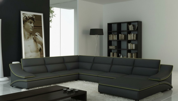 Narożnikowa kanapa skórzana sofa Podkładka Żywy krajobraz Couch Siedziba Narożnik Ustawić U Form EltmannG