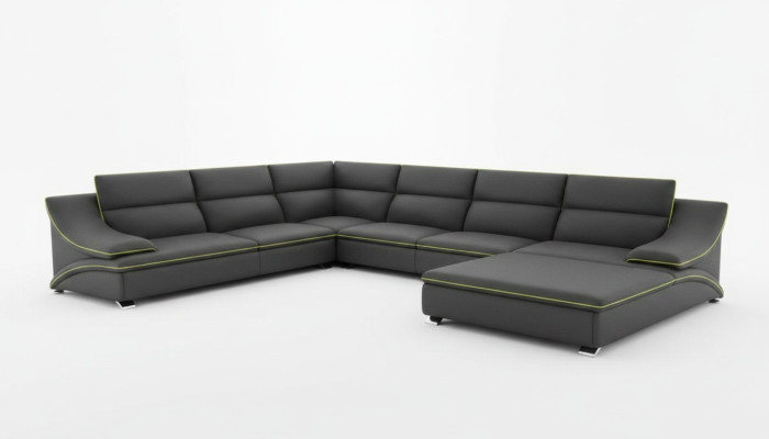 Narożnikowa kanapa skórzana sofa Podkładka Żywy krajobraz Couch Siedziba Narożnik Ustawić U Form EltmannG