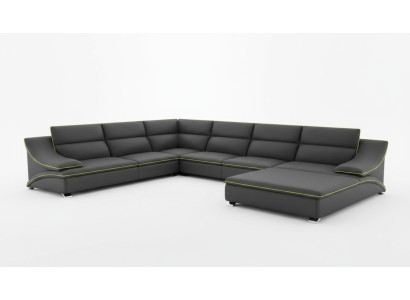 Narożnikowa kanapa skórzana sofa Podkładka Żywy krajobraz Couch Siedziba Narożnik Ustawić U Form EltmannG