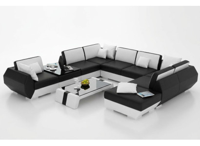 Skórzana sofa Kanapa Zestaw sofowy Nowa Narożnikowa kanapa Narożnik Ustaw Design Nowoczesna Sofa R7002