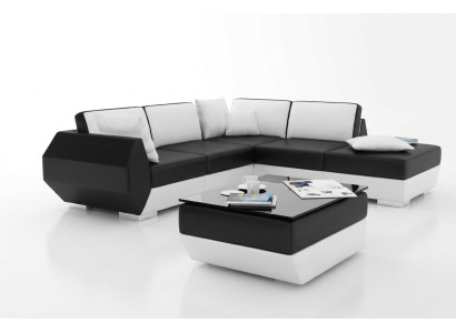 Skórzana sofa kanapa Zestaw sofowy Nowa Narożnikowa kanapa Narożnik Ustawić wystrój nowoczesny design