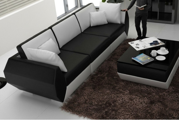 Skórzana sofa kanapa Żywy krajobraz 3+3 miejsce do siedzenia Ustaw Design Modern