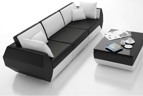 Skórzana sofa kanapa Żywy krajobraz 3+3 miejsce do siedzenia Ustaw Design Modern