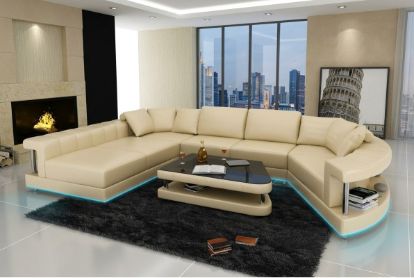 Sofa skórzana sofa kanapa Żywy krajobraz Narożnikowa kanapa Narożnik Ustawić Design Modern
