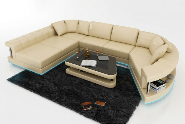 Sofa skórzana sofa kanapa Żywy krajobraz Narożnikowa kanapa Narożnik Ustawić Design Modern