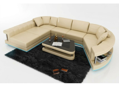 Sofa skórzana sofa kanapa Żywy krajobraz Narożnikowa kanapa Narożnik Ustawić Design Modern