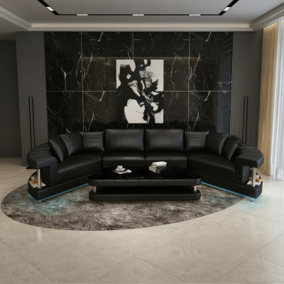 Sofa skórzana Sofa Żywy krajobraz Narożnikowa kanapa Narożnik Ustawić Okrągły Sofa Design Nowość R7007E
