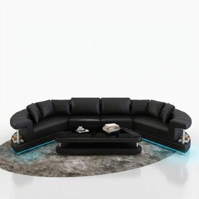 Sofa skórzana Sofa Żywy krajobraz Narożnikowa kanapa Narożnik Ustawić Okrągły Sofa Design Nowość R7007E
