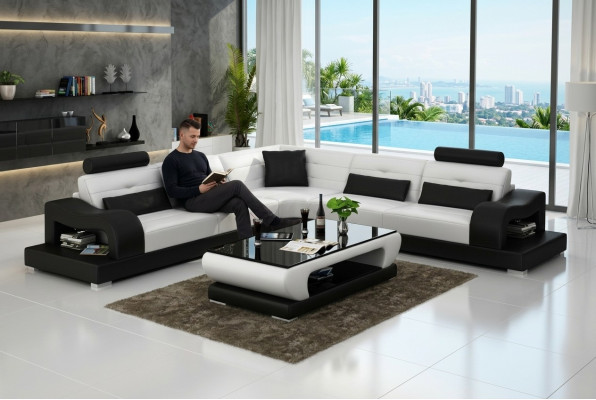Skórzana sofa kanapa Żywy krajobraz wystrój narożnik narożnikowa kanapa nowoczesny design