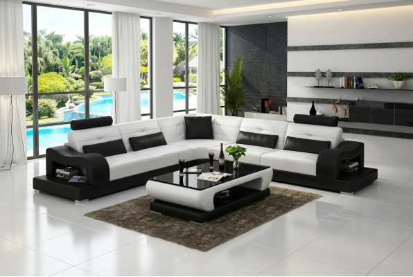 Skórzana sofa kanapa Żywy krajobraz wystrój narożnik narożnikowa kanapa nowoczesny design
