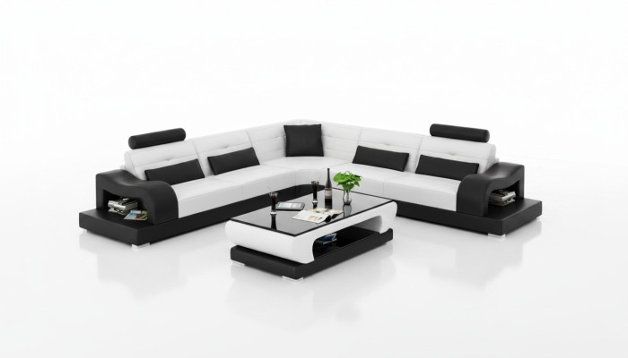 Skórzana sofa kanapa Żywy krajobraz wystrój narożnik narożnikowa kanapa nowoczesny design