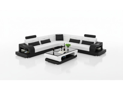 Skórzana sofa kanapa Żywy krajobraz wystrój narożnik narożnikowa kanapa nowoczesny design