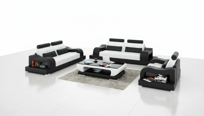 Sofa skórzana Kanapa Zestaw sofowy Żywy krajobraz 3+2+1 miejsce siedzące Ustawić Design Modern G8005D