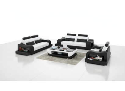Sofa skórzana Kanapa Zestaw sofowy Żywy krajobraz 3+2+1 miejsce siedzące Ustawić Design Modern G8005D