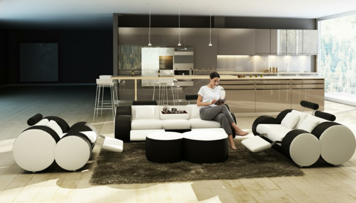 Skóra SOFA 3/2/1 miejsce do siedzenia Relaks COUCH Zestaw sofowy ZESTAW KANAPOWY ZESTAW TAPICERSKI