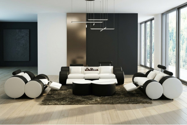 Skóra SOFA 3/2/1 miejsce do siedzenia Relaks COUCH Zestaw sofowy ZESTAW KANAPOWY ZESTAW TAPICERSKI