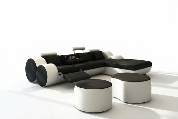 PROJEKTANT SKÓRZANA SOFA Ustawić NAROŻNIK Skóra Narożnikowa kanapa Żywy krajobraz SKÓRZANA SOFA