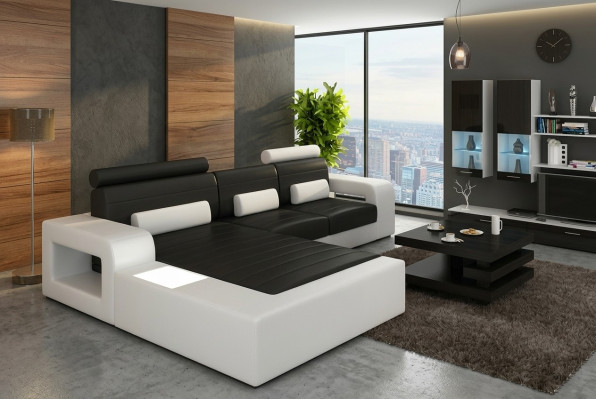 Skóra *MOD H2209 BETA* NAROŻNIK Ustawić SKÓRZANĄ KANAPĘ NOWA SOFA Ustawić Narożnikowa kanapa