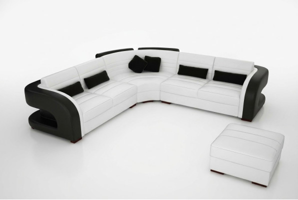 SOFA SKÓRZANA Design Żywy krajobrazu KANAPA Ustawić TAPICEROWANA NAROŻNIK SOFA Bergamo