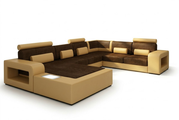 Sofa Zestaw sofowy Materiał Włókienniczy Skóra Sofa z Oświetleniem Żywy krajobraz Couch !