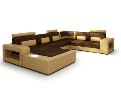 Sofa Zestaw sofowy Materiał Włókienniczy Skóra Sofa z Oświetleniem Żywy krajobraz Couch !