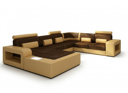 Sofa Zestaw sofowy Materiał Włókienniczy Skóra Sofa z Oświetleniem Żywy krajobraz Couch !