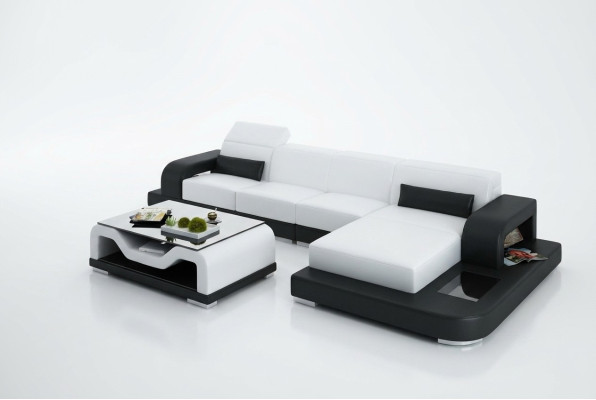 Skórzana sofa kanapa Żywy krajobraz Narożnikowa kanapa Narożnik Ustaw Design Modern Sofa