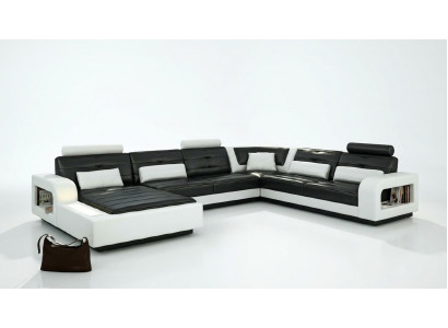 Narożnikowa kanapa Sofa Kanapa Podkładka Żywy krajobraz Skóra Narożnik Sofy Ustawić U Shape H2209