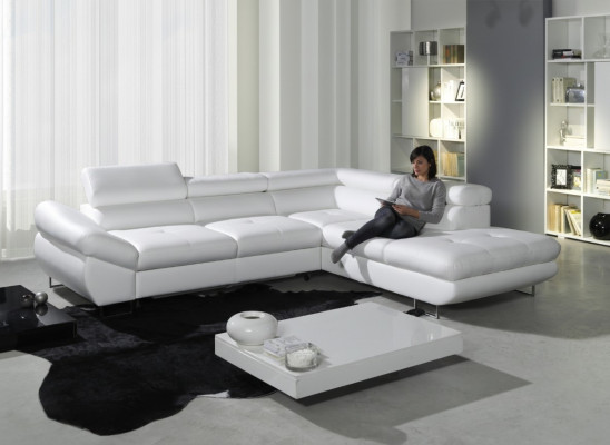 Narożnikowa kanapa Narożnik Wybór Skóra Materiał Podkładka Włókienniczy Łóżko +Kasten Kanapa Sofa Narożnik Ustawić