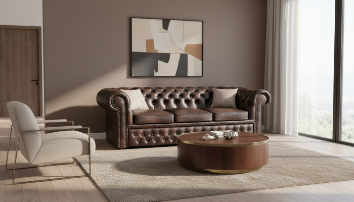 Sofa Chesterfield Chesterfield Couch Sofabank zestaw narzędziowy Leicester Nowa sofa do salonu