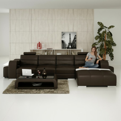 SOFA SKÓRZANA Narożnikowa kanapa COUCH DESIGNER PISA Żywy krajobraz SOFA COUCH L FORM BETA NOWOŚĆ