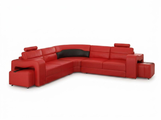 SKÓRZANA SOFA Narożnikowa kanapa NAROŻNIK PROJEKTANT Żywy krajobraz L SHAPE COUCH Siedziba SOFA PISA