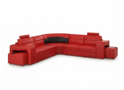 SKÓRZANA SOFA Narożnikowa kanapa NAROŻNIK PROJEKTANT Żywy krajobraz L SHAPE COUCH Siedziba SOFA PISA