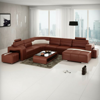 Żywy krajobraz Couch Podkładka Narożnik Ustawić Designerska Sofa Skórzana Duża Sofa Nowość PISA