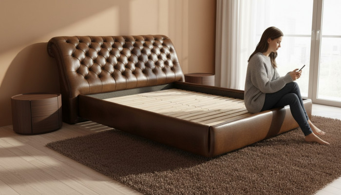 Chesterfield Big Bed Tapicerowane łóżko Podwójne Łóżko Antyczne Wysokiej jakości królewskie łóżko NOWE