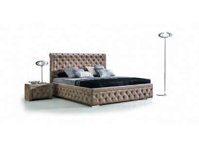 luksusowe łóżko Chesterfield w eleganckim, współczesnym stylu