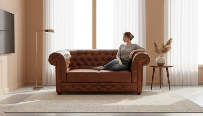 Chesterfield Sofa Kanapa Komplet 3 Osobowa Tapicerka Skórzana Sofy Kanapy Nowe BANTRY