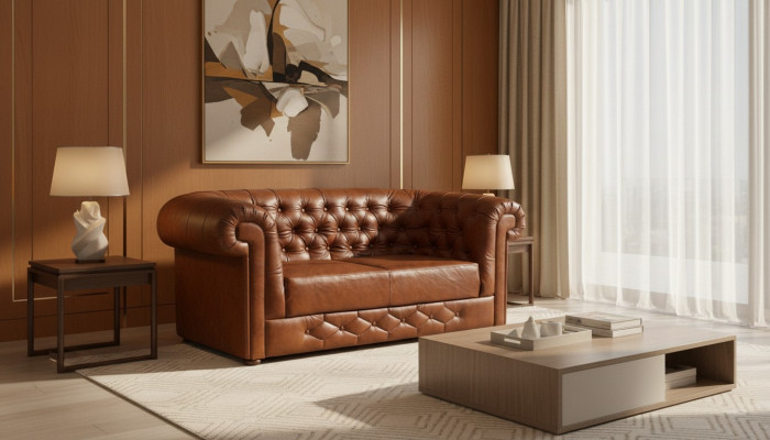 Chesterfield Sofa Kanapa Komplet 3 Osobowa Tapicerka Skórzana Sofy Kanapy Nowe BANTRY
