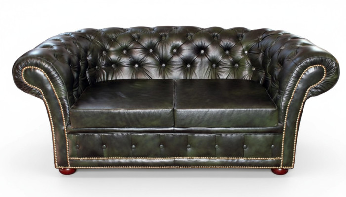 Chesterfield Kanapa Sofa Komplet 3-osobowy Zestaw Obiciowy Ze Skóry Sofy Nowe LEICESTERII